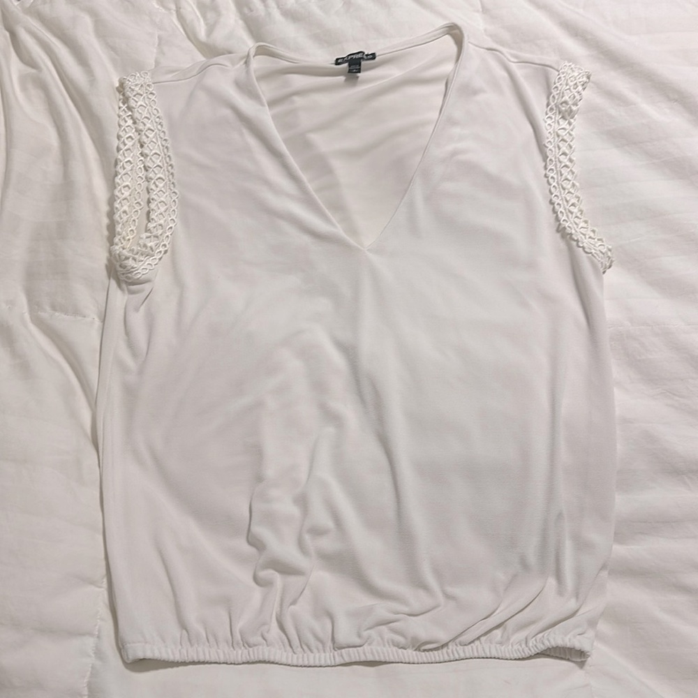 Express - V Neck Short Sleeve Blouse - Small